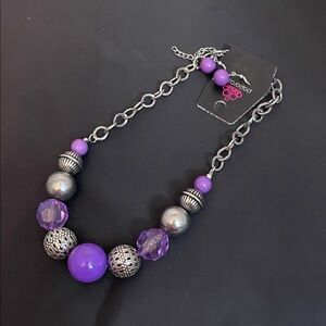 Paparazzi Bold Purple and Silver Necklace